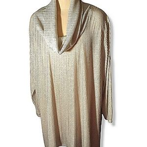 RUBY RD Plus Size Silver White Metallic Top